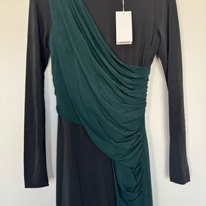 Hugo Boss Black Long Sleeve Draped Dress